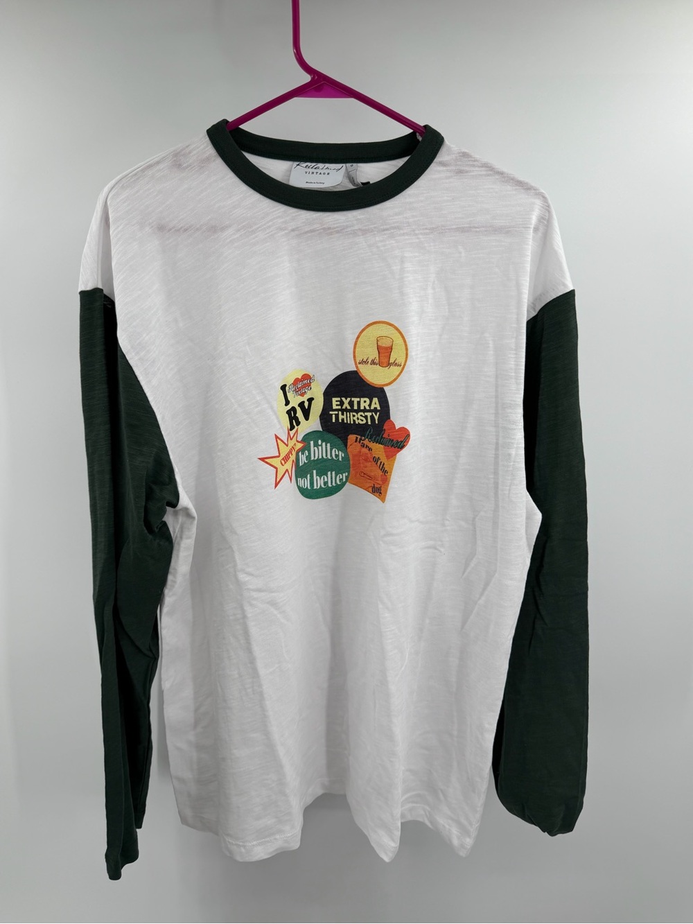 Reclaimed Vintage Graphic Raglan Longsleeve Shirt Men’s Small